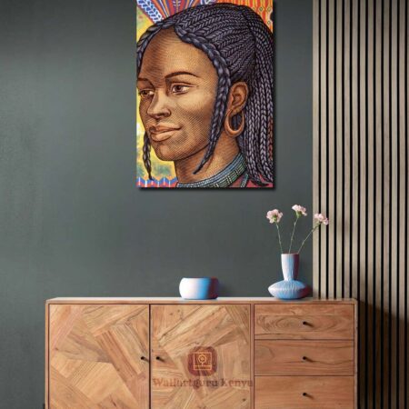 African Woman Braid Canvas Art