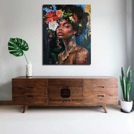Floral Woman Abstract Canvas Art