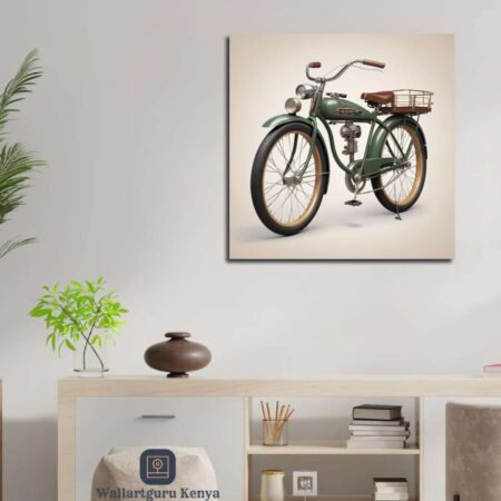 Green Bicycle Canvas Art