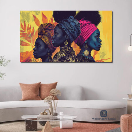 African Woman With Vibrant Headgears Canvas Art