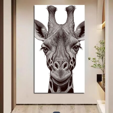 Giraffe Portrait Canvas Art