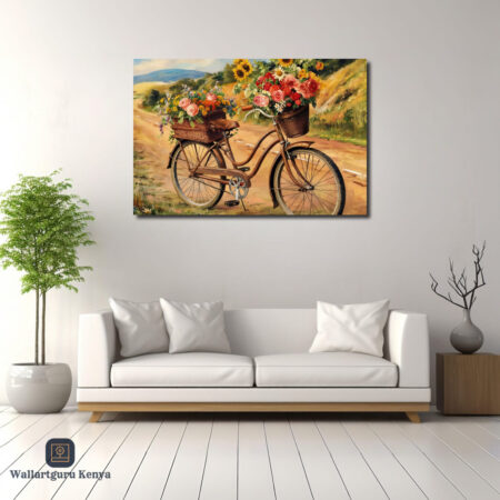 Foral-Bike Canvas Art