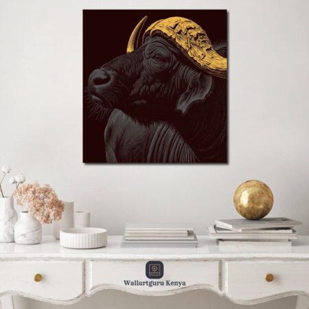 Golden-Buffalo Canvas Art