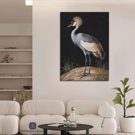 Grey Crowned Crane Canvas Art