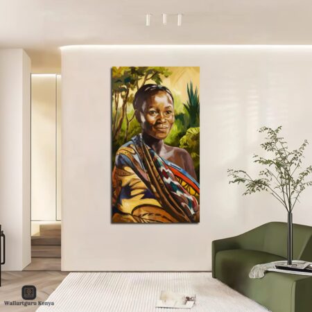 Stunning African  Woman Portrait Canvas Art