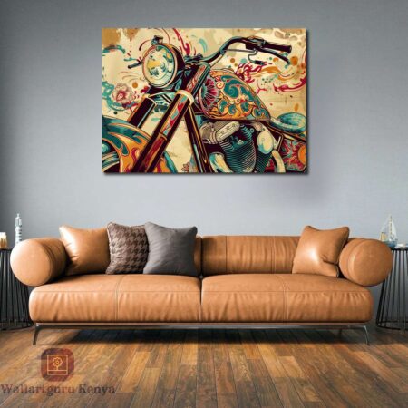 Vibrant bike Canvas Art