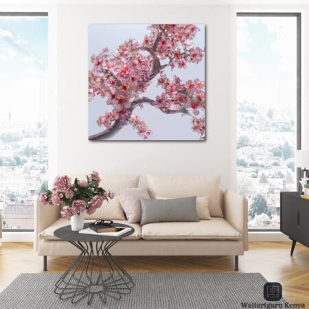 Pink-Blossoms-Abstract-Canvas-Art