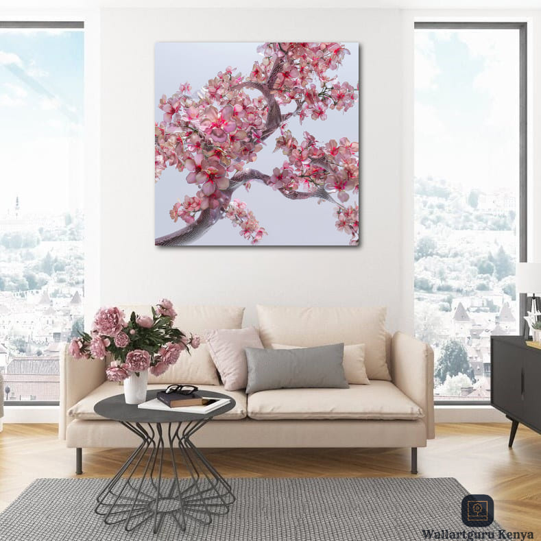 pink blossoms abstract