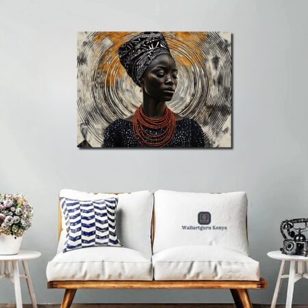 African Woman Necklace Canvas Art