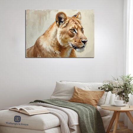 Focused Lioness Canvas Art