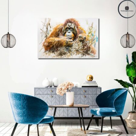 Orangutan-Watercolor Canvas Art
