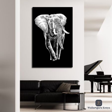 Black And White Elephant Canvas Art
