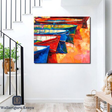 Boats Pier Canvas Art