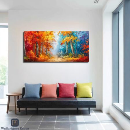 Vibrant Autumn Forest Canvas Art