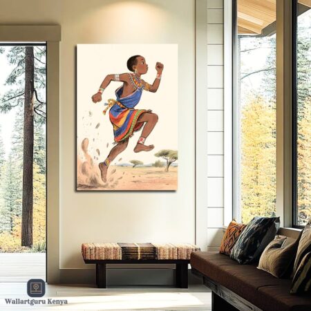 Excited Maasai Boy Canvas Art