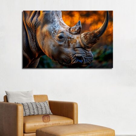 Vibrant Rhino Canvas Art
