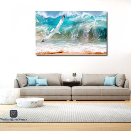 Seagul Ocean Abstract Canvas Art