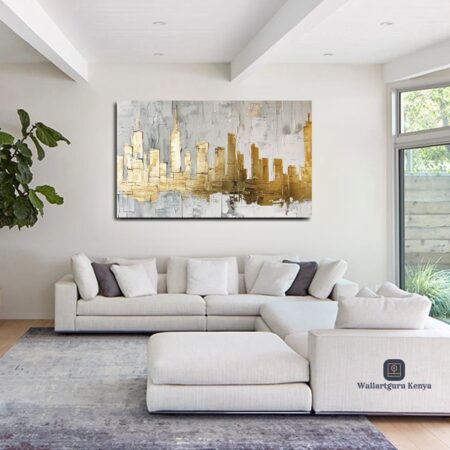 Abstract 968 Gold Canvas Art