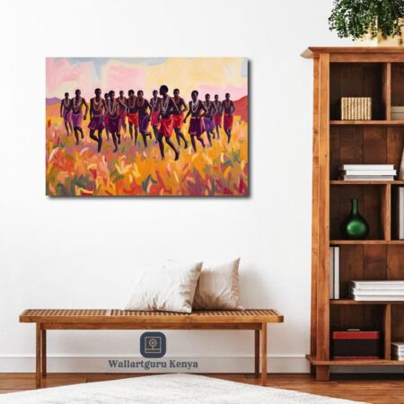 African Men Celebrating Canvas Art