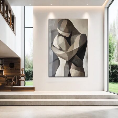 Beige Hug Canvas Art