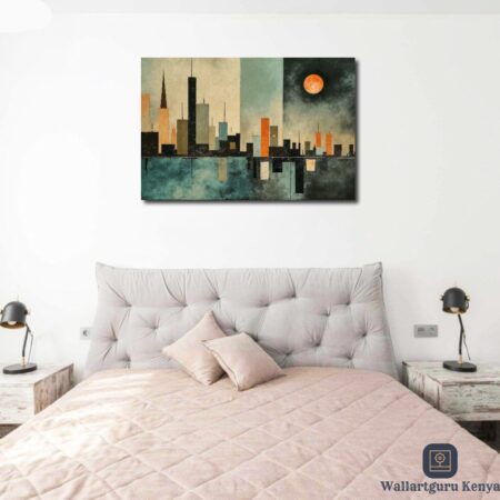 City Night Sky Canvas Art