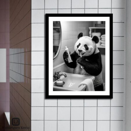 Panda-Teeth-Bathroom-Canvas-Art
