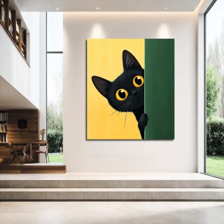 Peeping-Cat-Canvas-Art
