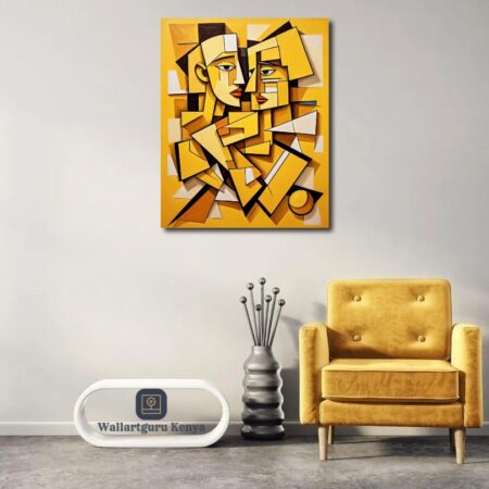 Mustard-Cubism-Abstract-Canvas-Art